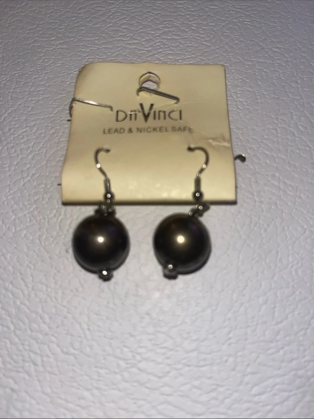 DaVinci Gunmetal Pearl Drop Earrings